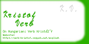 kristof verb business card